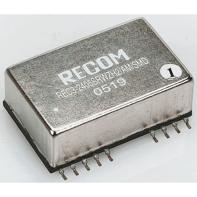 Recom REC3 DC-DC Converter, 5V dc/ 600mA Output, 9 → 36 V dc Input, 3W, Surface Mount, +85°C Max Temp -40°C Min