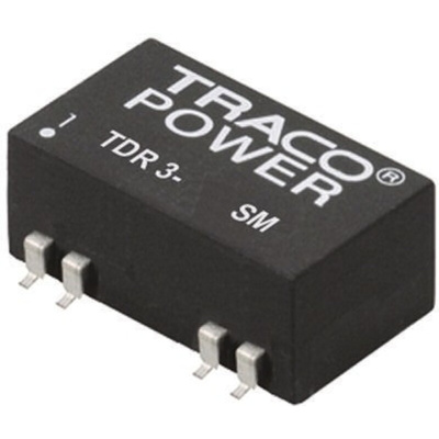 TRACOPOWER TDR 3SM DC-DC Converter, 15V dc/ 200mA Output, 18 → 36 V dc Input, 3W, Surface Mount, +85°C Max Temp
