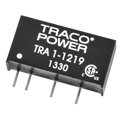 TRACOPOWER TRA 1 DC-DC Converter, 9V dc/ 110mA Output, 10.8 → 13.2 V dc Input, 1W, Through Hole, +85°C Max Temp