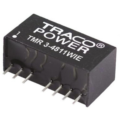 TRACOPOWER TMR 3WIE DC-DC Converter, ±5V dc/ ±300mA Output, 18 → 75 V dc Input, 3W, Through Hole, +85°C Max Temp