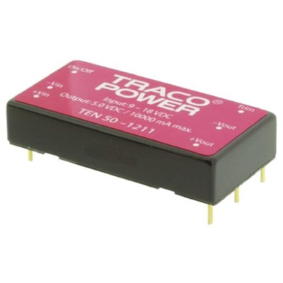 TRACOPOWER TEN 50 DC-DC Converter, 12V dc/ 4.17A Output, 36 → 75 V dc Input, 50W, Through Hole, +85°C Max Temp