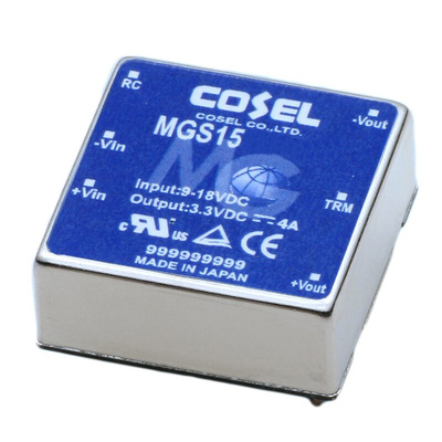 Cosel DC-DC Converter, 3.3V dc/ 4A Output, 18 → 36 V dc Input, 13.2W, Through Hole, +85°C Max Temp -40°C Min Temp