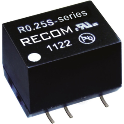 Recom R0.25 DC-DC Converter, 12V dc/ 21mA Output, 4.5 → 5.5 V dc Input, 0.25W, Surface Mount, +100°C Max Temp