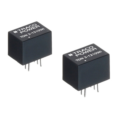 TRACOPOWER TDN 3WI DC-DC Converter, 15V dc/ 200mA Output, 9 → 36 V dc Input, 3W, Through Hole, +70°C Max Temp