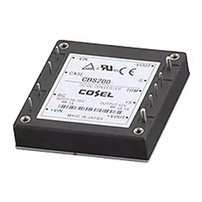 Cosel DC-DC Converter, 24V dc/ 8.4A Output, 36 → 76 V dc Input, 201.6W, Through Hole, +100°C Max Temp -40°C Min