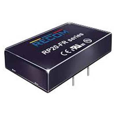 Recom RP20-FR DC-DC Converter, 12V dc/ 1.67A Output, 43 → 160 V dc Input, 20W, Through Hole, +101°C Max Temp