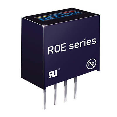 Recom ROE DC-DC Converter, 5V dc/ 200mA Output, 2.97 → 3.63 V dc Input, 1W, Through Hole, +85°C Max Temp -40°C