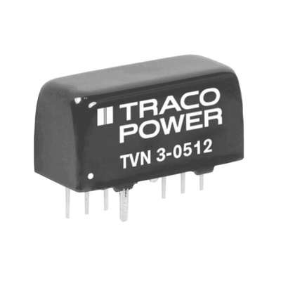 TRACOPOWER TVN 3 DC-DC Converter, ±12V dc/ ±125mA Output, 18 → 36 V dc Input, 3W, Through Hole, +75°C Max Temp