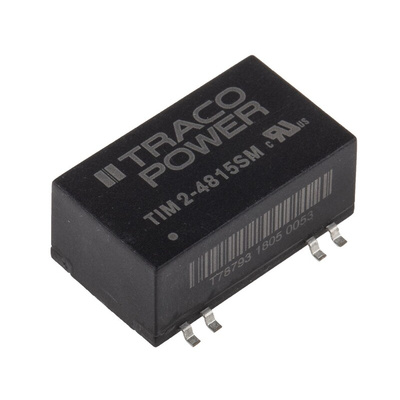 TRACOPOWER TIM 2 DC-DC Converter, 5V dc/ 400mA Output, 9 → 18 V dc Input, 2W, Through Hole, +105°C Max Temp