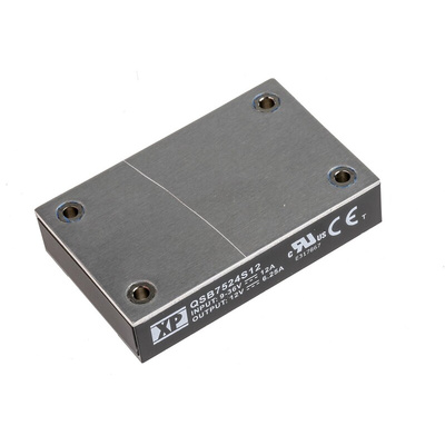 XP Power QSB75 DC-DC Converter, 12V dc/ 6.25A Output, 9 → 36 V dc Input, 75W, PCB Mount, +100°C Max Temp -40°C