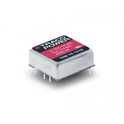 TRACOPOWER THN 15N DC-DC Converter, 3.3V dc/ 4.5A Output, 36 → 75 V dc Input, 15W, Through Hole, +105°C Max Temp