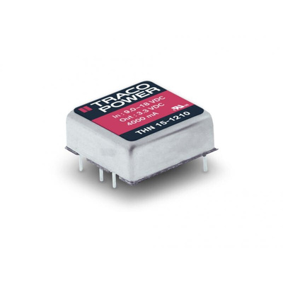TRACOPOWER THN 15N DC-DC Converter, ±5V dc/ ±1.5A Output, 9 → 18 V dc Input, 15W, Through Hole, +105°C Max Temp