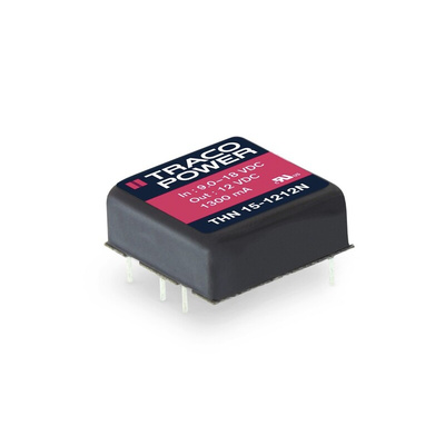 TRACOPOWER THN 15N DC-DC Converter, ±5V dc/ ±1.5A Output, 9 → 18 V dc Input, 15W, Through Hole, +105°C Max Temp