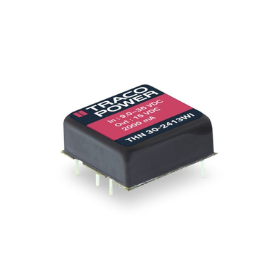 TRACOPOWER THN 30WI DC-DC Converter, ±24V dc/ ±625mA Output, 9 → 36 V dc Input, 30W, Through Hole, +104°C Max