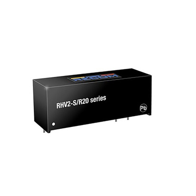 Recom RHV2 DC-DC Converter, 12V dc/ 167mA Output, 5 → 24 V dc Input, 2W, Through Hole, +85°C Max Temp -40°C Min