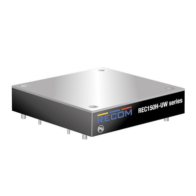 Recom REC150H-UW DC-DC Converter, 12V dc/ 12.5A Output, 9 → 75 V dc Input, 150W, Through Hole, +110°C Max Temp