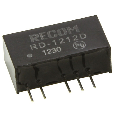 Recom RD DC-DC Converter, ±12V dc/ ±84mA Output, 10.8 → 13.2 V dc Input, 2W, Through Hole, +85°C Max Temp -40°C