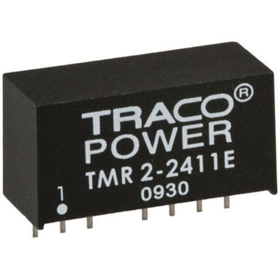 TRACOPOWER TMR 2E DC-DC Converter, 12V dc/ 167mA Output, 4.5 → 9 V dc Input, 2W, Through Hole, +85°C Max Temp