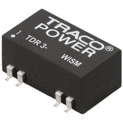 TRACOPOWER TDR 3WISM DC-DC Converter, 15V dc/ 200mA Output, 9 → 36 V dc Input, 3W, Surface Mount, +85°C Max Temp