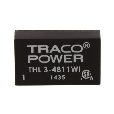 TRACOPOWER THL 3WI DC-DC Converter, 5V dc/ 600mA Output, 18 → 75 V dc Input, 3W, Through Hole, +85°C Max Temp