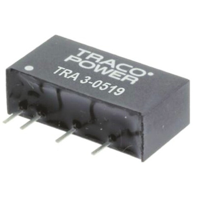 TRACOPOWER TRA 3 DC-DC Converter, 12V dc/ 250mA Output, 10.8 → 13.2 V dc Input, 3W, Through Hole, +85°C Max Temp