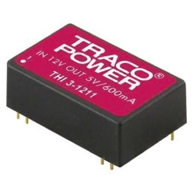 TRACOPOWER THI 3 DC-DC Converter, ±15V dc/ 100mA Output, 21.6 → 26.4 V dc Input, 3W, Through Hole