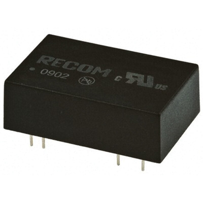 Recom REC5 DC-DC Converter, 15V dc/ 340mA Output, 9 → 36 V dc Input, 5W, Through Hole, +75°C Max Temp -40°C Min