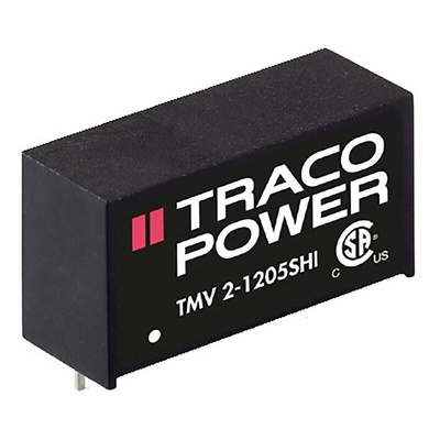 TRACOPOWER TMV 2HI DC-DC Converter, 9V dc/ 222mA Output, 13.5 → 16.5 V dc Input, 2W, Through Hole, +80°C Max