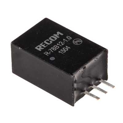Recom Switching Regulator, Through Hole, 12V dc Output Voltage, 32V dc Input Voltage, 1A Output Current, 1 Outputs