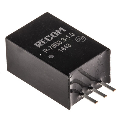 Recom Switching Regulator, Through Hole, 3.3V dc Output Voltage, 32V dc Input Voltage, 1A Output Current, 1 Outputs