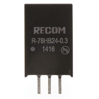 Recom Switching Regulator, Through Hole, 24V dc Output Voltage, 36 → 72V dc Input Voltage, 300mA Output Current,