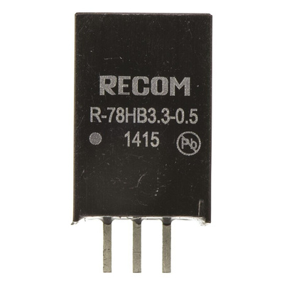 Recom Switching Regulator, Through Hole, 3.3V dc Output Voltage, 9 → 72V dc Input Voltage, 500mA Output Current,