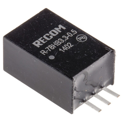 Recom Switching Regulator, Through Hole, 3.3V dc Output Voltage, 9 → 72V dc Input Voltage, 500mA Output Current,
