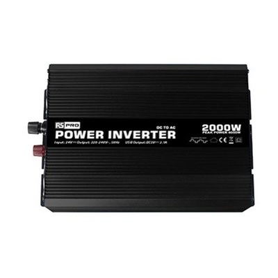RS PRO Modified Sine Wave 2000W Power Inverter, 24V dc Input, 230V Output