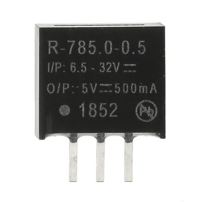 Recom Switching Regulator, Through Hole, 5V dc Output Voltage, 6.5 → 32V dc Input Voltage, 500mA Output Current,