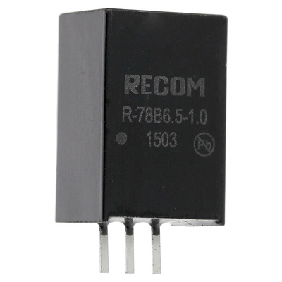 Recom Switching Regulator, Through Hole, 6.5V dc Output Voltage, 32V dc Input Voltage, 1A Output Current, 1 Outputs