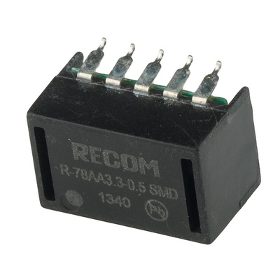 Recom Switching Regulator, Surface Mount, 3.3V dc Output Voltage, 4.75 → 32V dc Input Voltage, 500mA Output