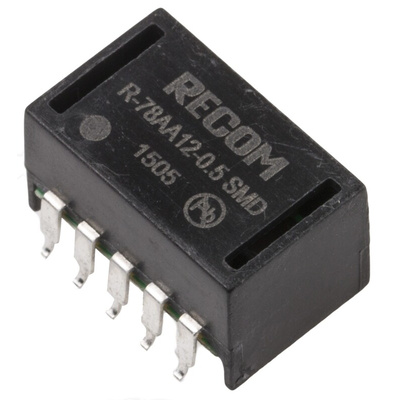Recom Switching Regulator, Surface Mount, 12V dc Output Voltage, 15 → 32V dc Input Voltage, 500mA Output