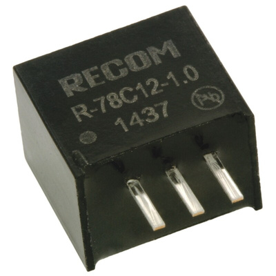 Recom Switching Regulator, Through Hole, 12V dc Output Voltage, 15 → 42V dc Input Voltage, 1A Output Current, 1