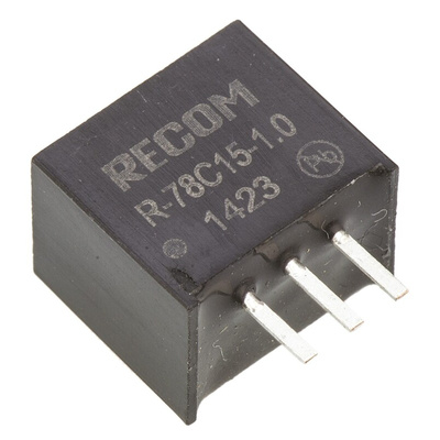 Recom Switching Regulator, Through Hole, 15V dc Output Voltage, 18 → 42V dc Input Voltage, 1A Output Current, 1