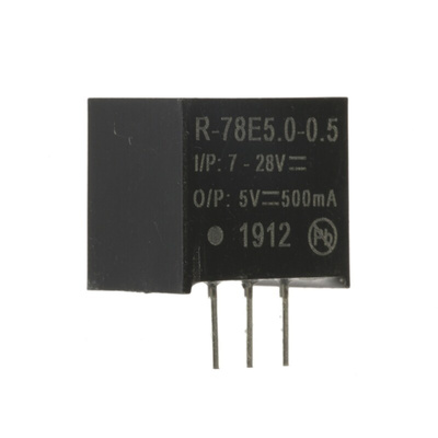 Recom Switching Regulator, Through Hole, 5V dc Output Voltage, 7 → 28V dc Input Voltage, 500mA Output Current, 1