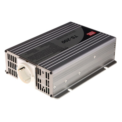 MEAN WELL Pure Sine Wave 200W Power Inverter, 21 → 30V dc Input, 230V ac Output