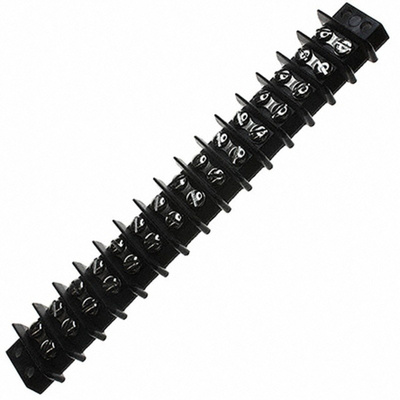 Cinch Connectors Barrier Strip, 15 Contact, 11.13mm Pitch, 2 Row, 20A, 250 V ac