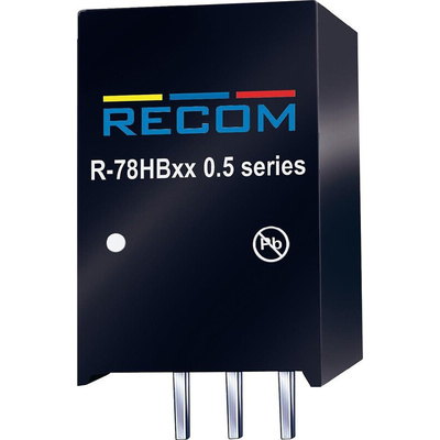 Recom DC-DC Switching Regulator, Through Hole, 12V dc Output Voltage, 17 → 72V dc Input Voltage, 500mA Output