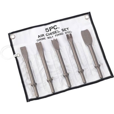RS PRO 5 Piece Chrome Molybdenum Steel Parker Taper Chisel Set