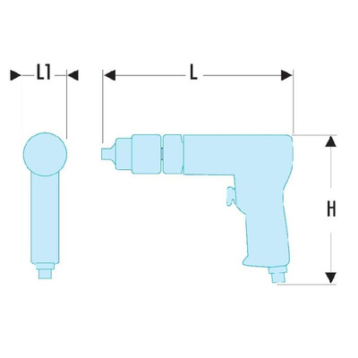 Facom Air Drill 10mm Angled, 3/8in Air Inlet (BSP)