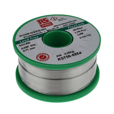 RS PRO Wire, 0.71mm Lead Free Solder, 217°C Melting Point