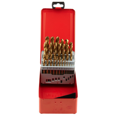 RS PRO 25-Piece Twist Drill Bit Set for Metal, 13mm Max, 1mm Min, HSS-G Bits