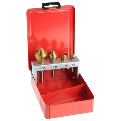 RS PRO HSS Countersink Drill Bit Set, 2mm Head, 90°, 4 Piece(s)