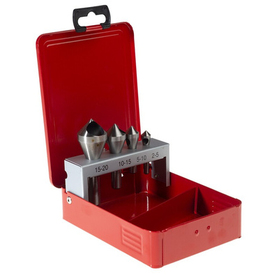 RS PRO HSS Countersink Drill Bit Set, 2mm Head, 90°, 4 Piece(s)